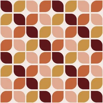 70 s seamless pattern. Retro geometric seamless background in seventies style Stock Illustration