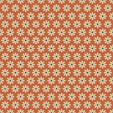 70 s seamless pattern. Retro flower geometric seamless background in seventie Stock Illustration