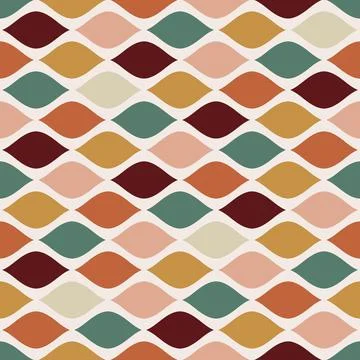 70 s seamless pattern. Retro colorful geometric seamless background in sevent Stock Illustration
