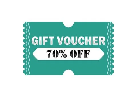 70% Off Teal Coupon Offer Stock-Illustration