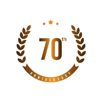 70 Th Anniversary Vector Template Design Illustration Stock Illustration