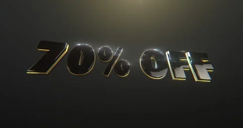 70% Off Title in a 3D animation Stock Footage 251598866