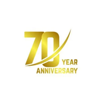 70 Year Anniversary Logo Vector Template Design Illustration Stock Illustration