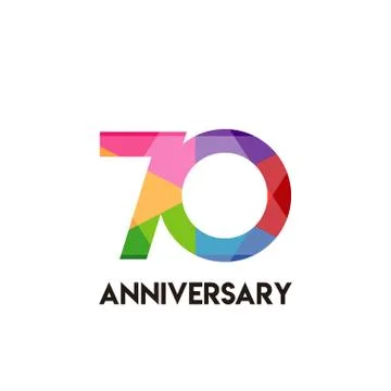 70 Year Anniversary Simple Vector Template Design Illustration Stock Illustration