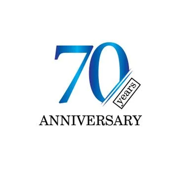 70 Year Anniversary Vector Template Design Illustration - Vector Stock Illustration