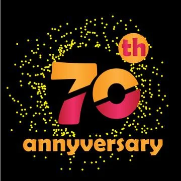 70 Year Anniversary Vector Template Design Illustration - Vector Stock Illustration