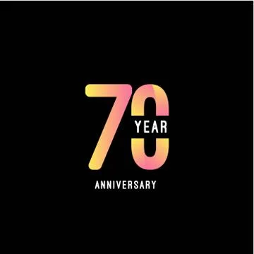 70 Year Anniversary Vector Template Design Illustration Stock Illustration