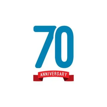 70 Year Anniversary Vector Template Design Illustration Stock Illustration