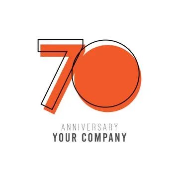 70 Year Anniversary Vector Template Design Illustration Stock Illustration