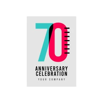 70 Year Anniversary Vector Template Design Illustration Stock Illustration