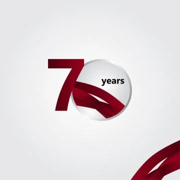 70 Years Anniversary Vector Template Design Illustration Stock Illustration