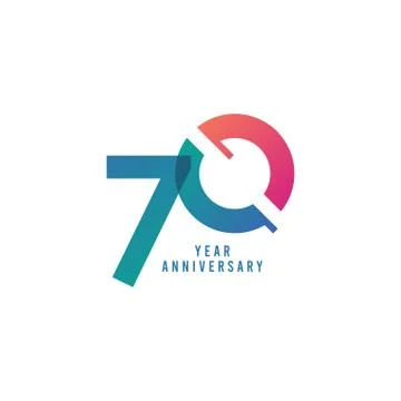 70 Years Anniversary Vector Template Design Illustration Stock Illustration