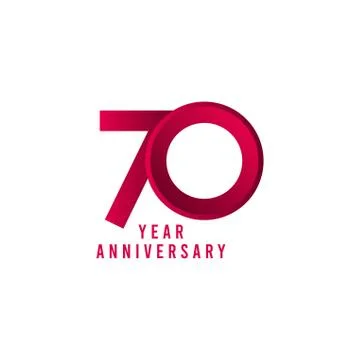 70 Years Anniversary Vector Template Design Illustration Stock Illustration