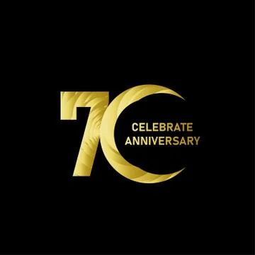 70 Years Anniversary Vector Template Design Illustration Stock Illustration