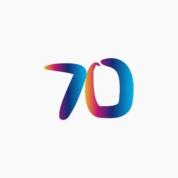 70 Years Anniversary Vector Template Design Illustration Stock Illustration