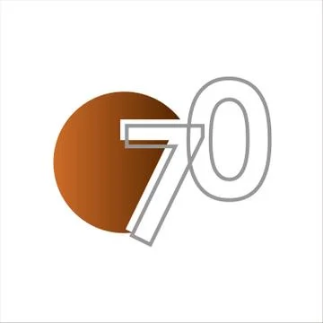 70 Years Anniversary Vector Template Design Illustration Stock Illustration