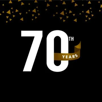70 Years Anniversary Vector Template Design Illustration Stock Illustration
