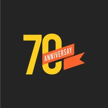 70 Years Anniversary Vector Template Design Illustration Stock Illustration