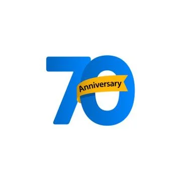 70 Years Anniversary Vector Template Design Illustration Stock Illustration