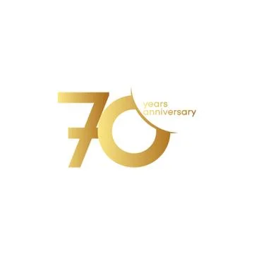 70 Years Anniversary Vector Template Design Illustration Stock Illustration
