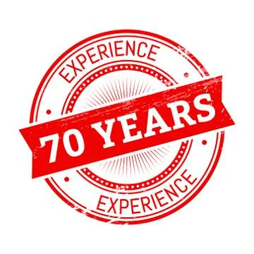 70 years experience round stamp Illustrazione stock