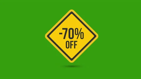 -70% off yellow road sign Video stock 189765140