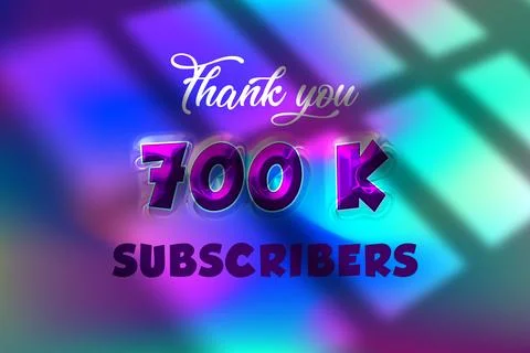 700 K  subscribers celebration greeting banner with liquid  Design Stock Illustration