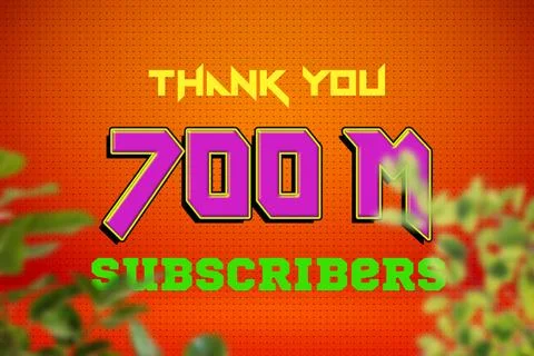 700 Million  subscribers celebration greeting banner with Game Design Stock Illustration