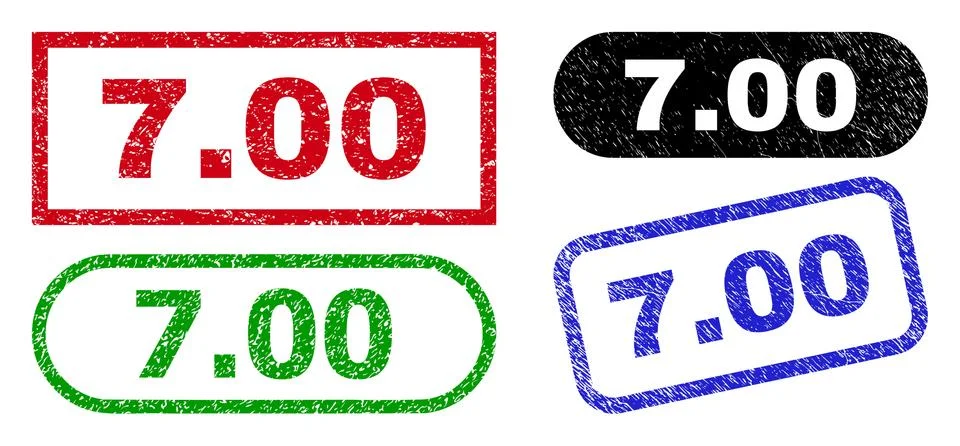 7.00 Rectangle Seals with Corroded Surface Stock Illustration