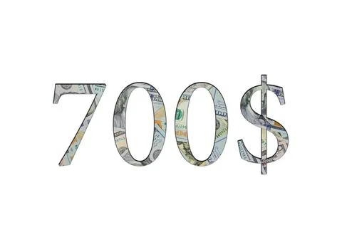 $ 700. Us dollar banknotes. The texture of the money. Isolated on white backg Stock Photos