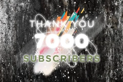 7000 subscribers celebration greeting banner with  Gleam Design Stock Illustration