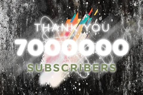 7000000 subscribers celebration greeting banner with  Gleam Design Stock Illustration