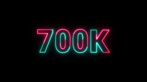 700k animation neon text effect video motion on black background. Stock Footage 327756655
