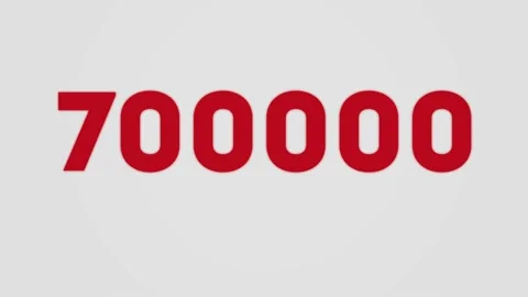 700k Minimalistic Design Counter. Red Numbers on the White Font. Stock Footage 132052679