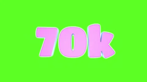 70K subscribers 3D animation on green screen. Video stock 278182573