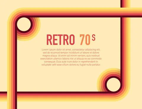 70s, 1970 abstract vector stock retro lines background. Vector illustration Stock Illustration