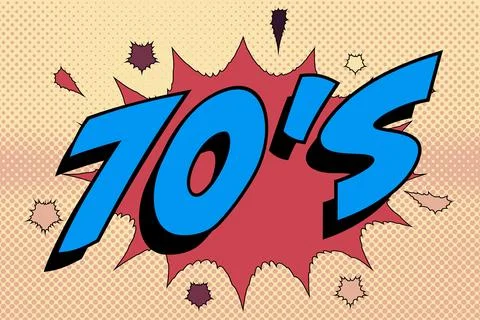 70's Abstract cartoon frame vector background. vintage word Stock Illustration