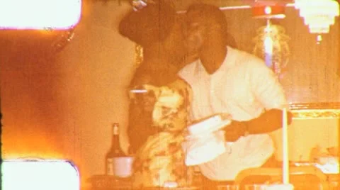 70s BIG KISS BLACK COUPLE Love African American Lovers Vintage Film Home Movie Stock Footage 12382640