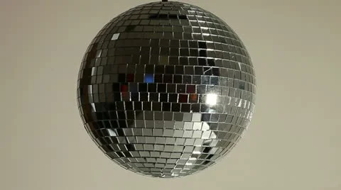 70's mirror ball on white background Stock Footage 12025062