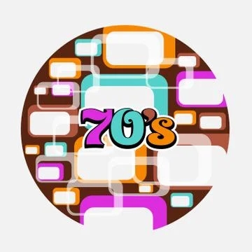 70s Music Disc Vintage Art Background Illustrazione stock