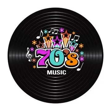 70s Music discography. Vector Illustration Stock Illustration