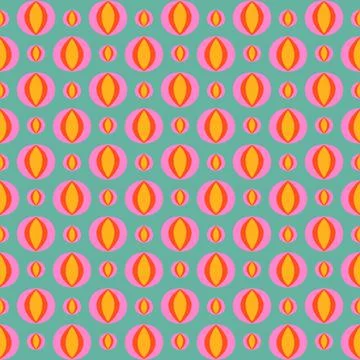 70s Pattern Seamless Colorful Vector Background of Rounds Stock Illustration