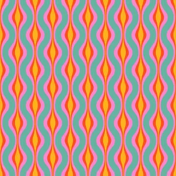 70s Pattern Seamless Colorful Vector Background of garlands Stock Illustration