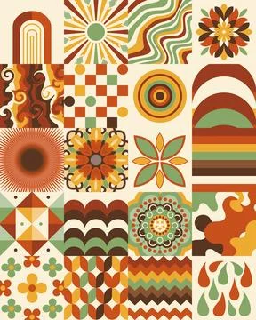 70s-Retro-Abstract Stock Illustration