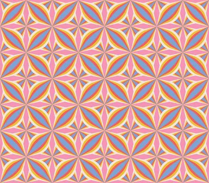 70s Retro Seamless Pattern in Groovy 60s vintage style and Aesthetic. Simple 스톡 일러스트