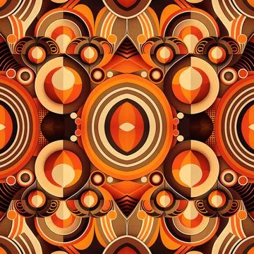 70s retro vintage pattern background. Abstract geometric seamless pattern with Stock Illustration