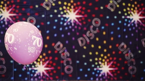 70s style background with balloon Stock Footage 79954771