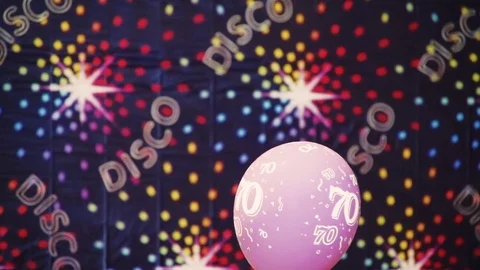 70s style background with balloon Stock Footage 79954784