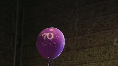 70s style interior with balloon Stock Footage 79954756