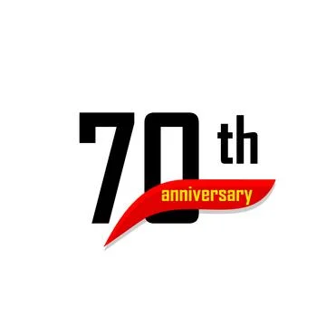 70th Anniversary abstract vector logo. Seventy Happy birthday day icon. Black Stock Illustration
